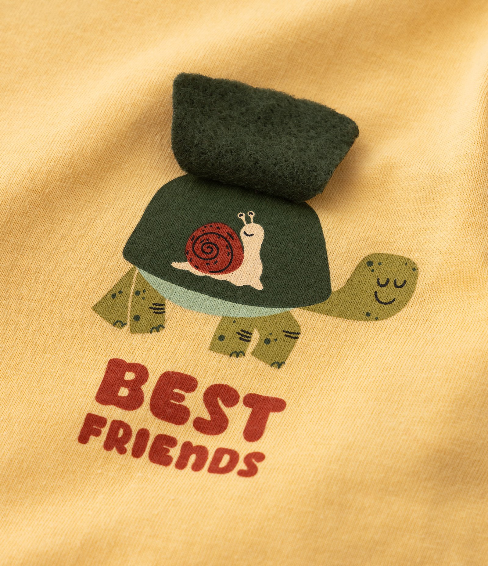 Camiseta Infantil com Estampa Interativa de Tartaruga - Tam 1 a 6 Anos Amarelo 3