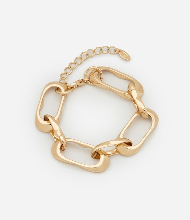 Pulseira de Metal com Elos Orgânicos