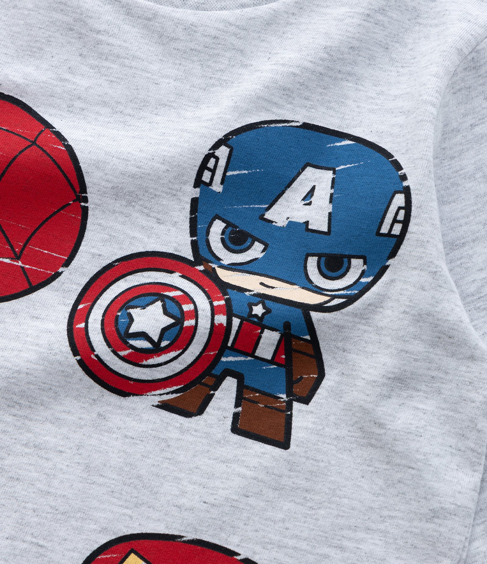 Pijama Infantil com Estampa Mini Heróis Marvel - Tam 2 a 6 Anos Cinza/Vermelho 10