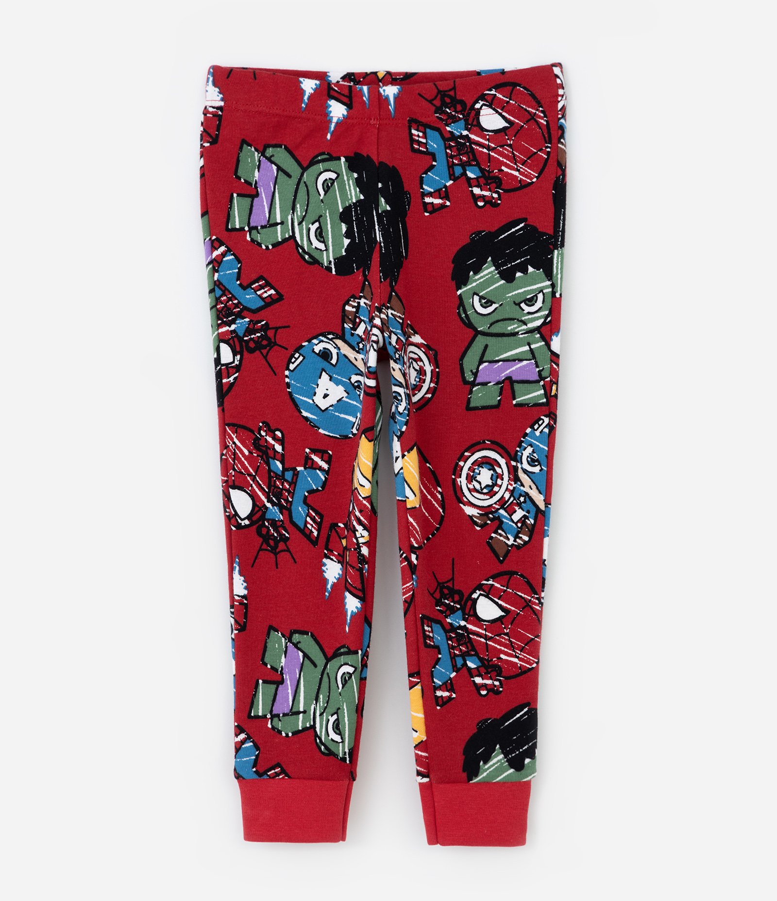 Pijama Infantil com Estampa Mini Heróis Marvel - Tam 2 a 6 Anos Cinza/Vermelho 5
