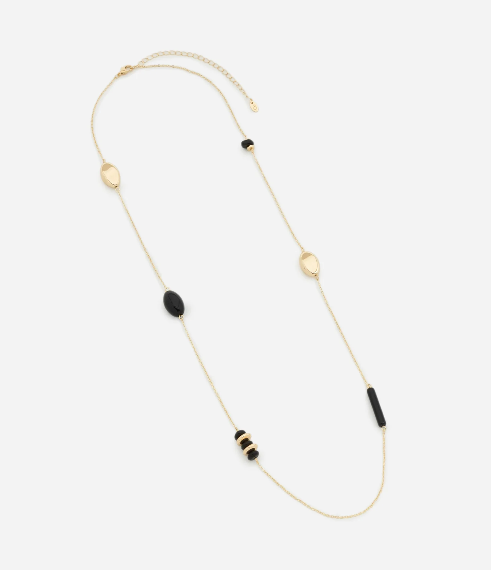 Colar Longo com Miçangas em Resina Dourado 2