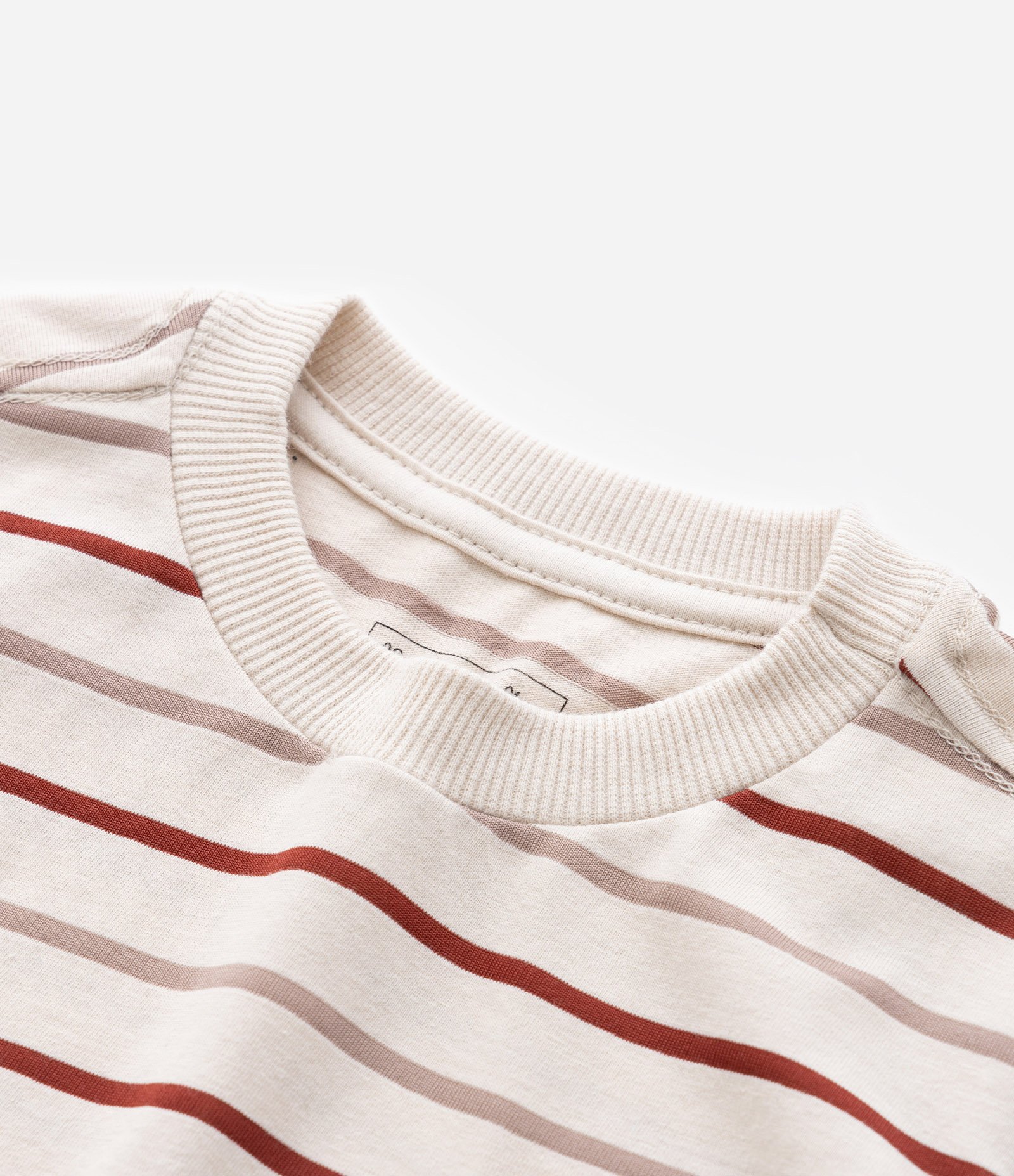 Camiseta Infantil com Bolsinho e Estampa Listrada - Tam 1 a 6 Anos Bege 5