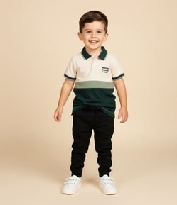 Camiseta Polo Infantil com Bordado Friends - Tam 1  a 6 Anos