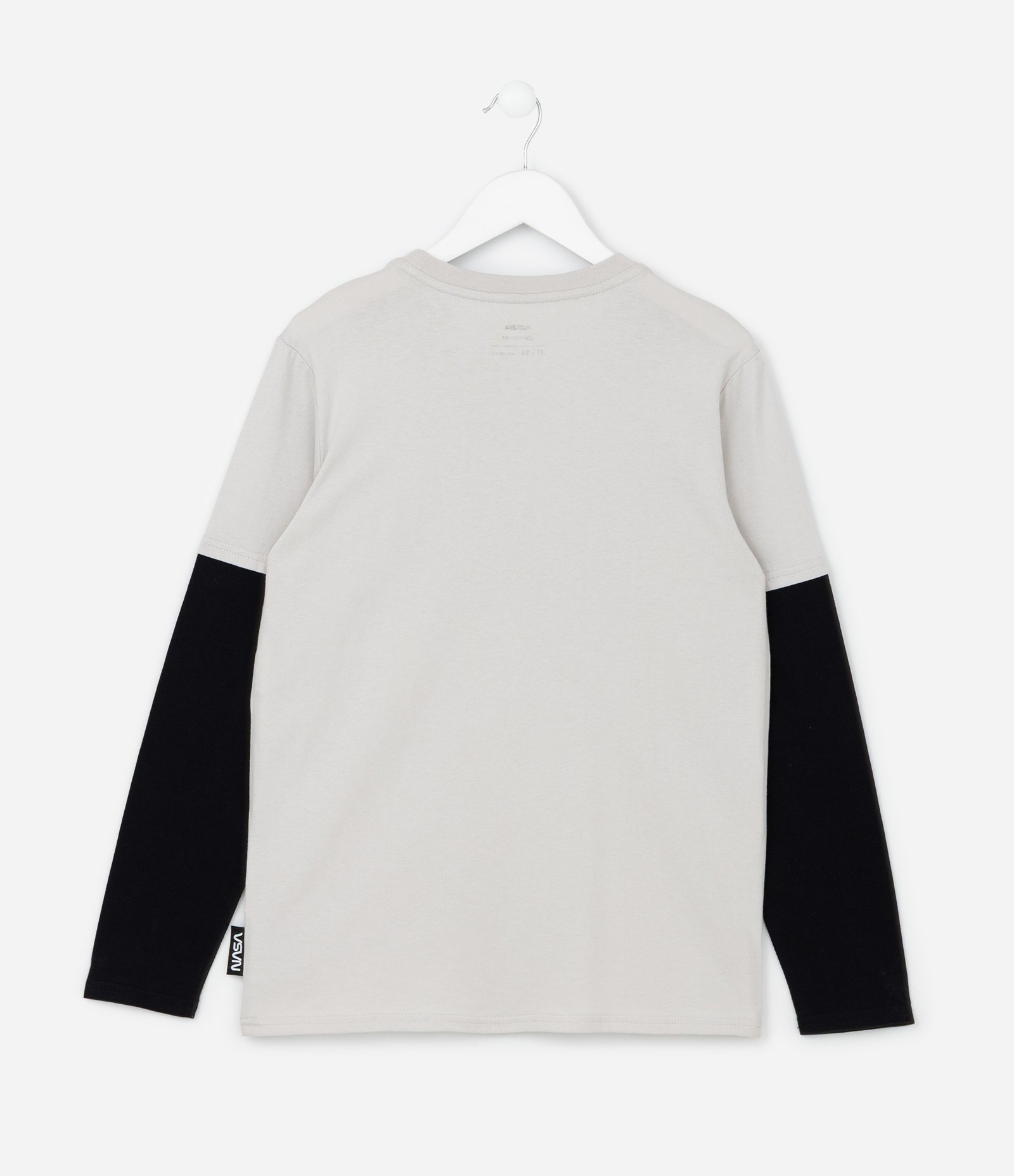 Camiseta Infantil com Estampa Relevo Holográfico NASA - Tam 5 a 14 Anos Cinza/Preto 2