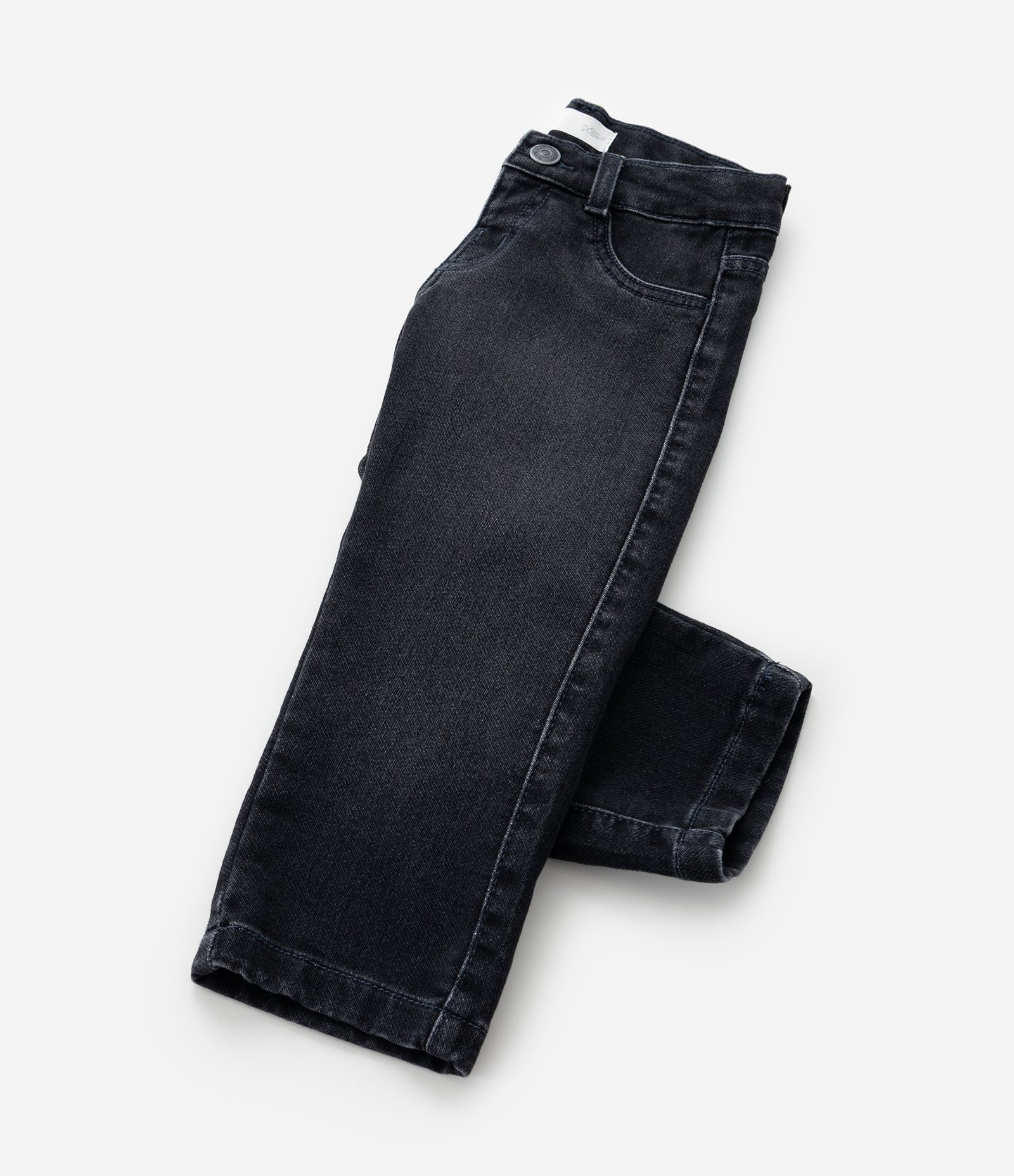 Calça Reta Infantil em Jeans com Bolsos - Tam 1 a 6 Anos Preto 4