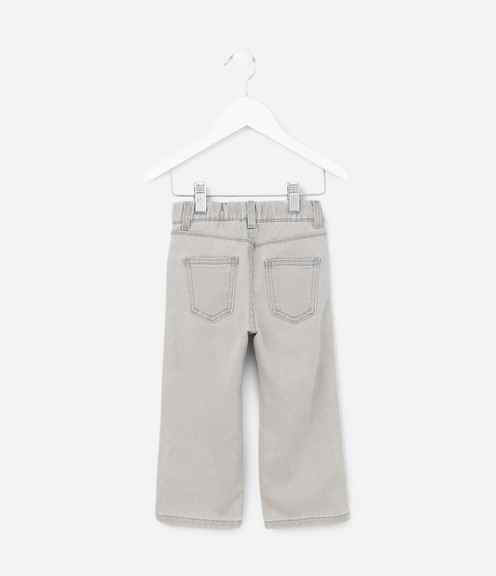 Calça Reta Infantil em Jeans -Tam 1 a 6 Anos Cinza 2