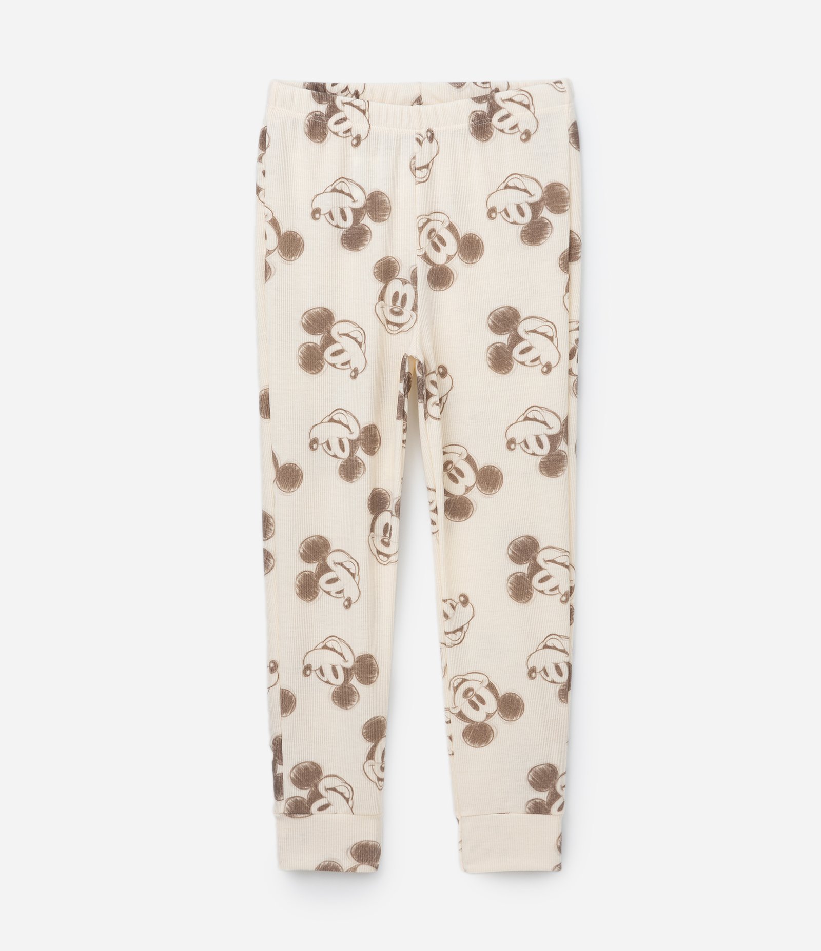 Pijama Infantil Canelado com Estampa do Mickey - Tam 2 a 8 Anos Bege 5