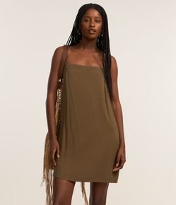 Vestido Curto em Viscose com Amarração nas Alças