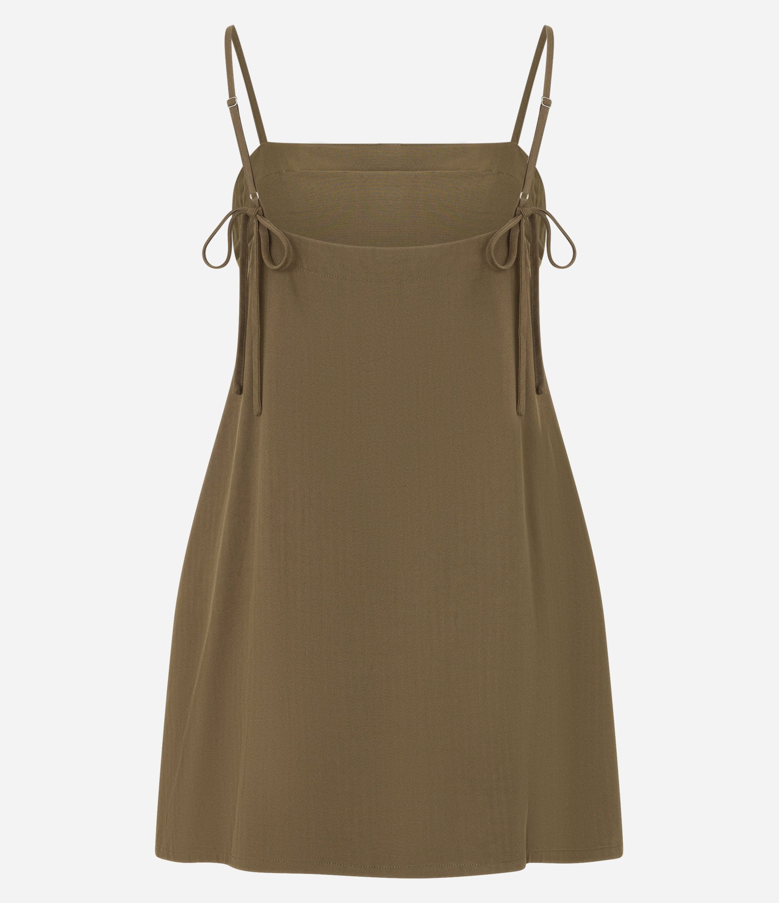 Vestido Curto em Viscose com Amarração nas Alças Verde 6