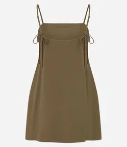 Vestido Curto em Viscose com Amarração nas Alças