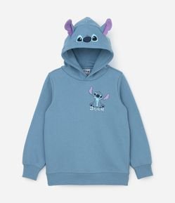 Casaco Infantil com Capuz e Orelhinhas do Stitch - Tam 4 a 10 Anos