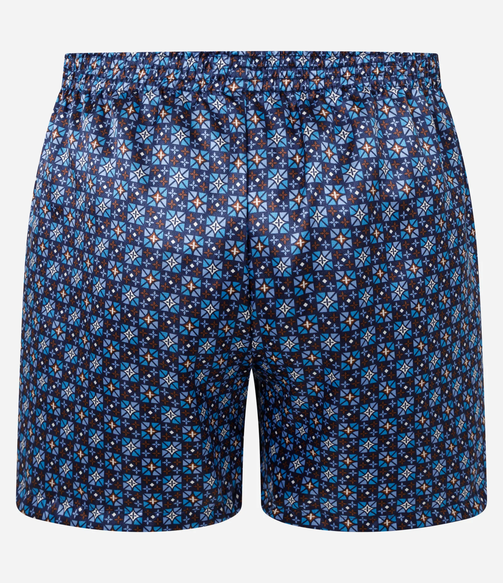 Cueca Samba Canção em Cetim e Estampada Azul 2