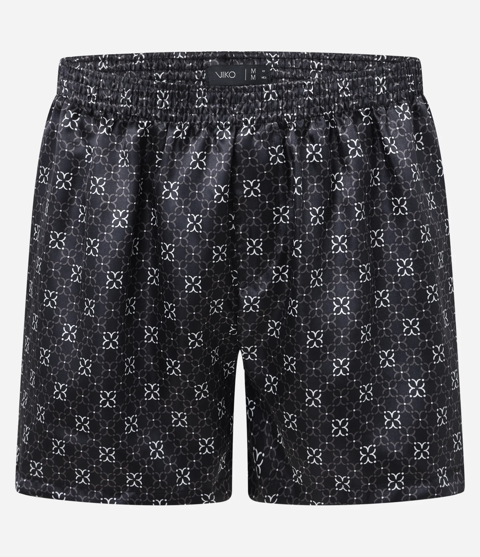 Cueca Samba Canção em Cetim com Estampa de Gravataria Preto 1