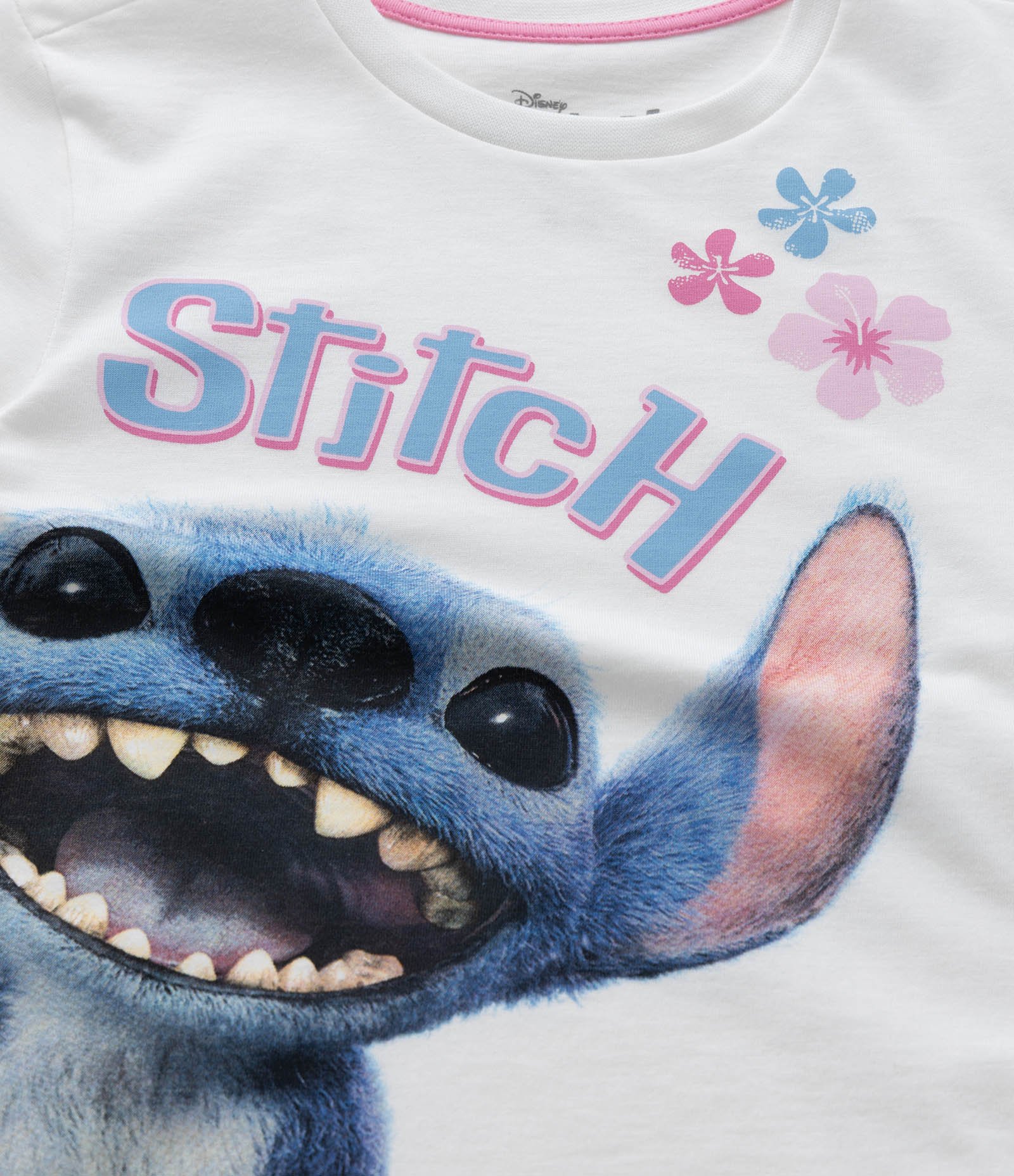 Pijama Infantil em Algodão com Estampa do Stitch - Tam 5 a 14 Anos Branco/Azul 6