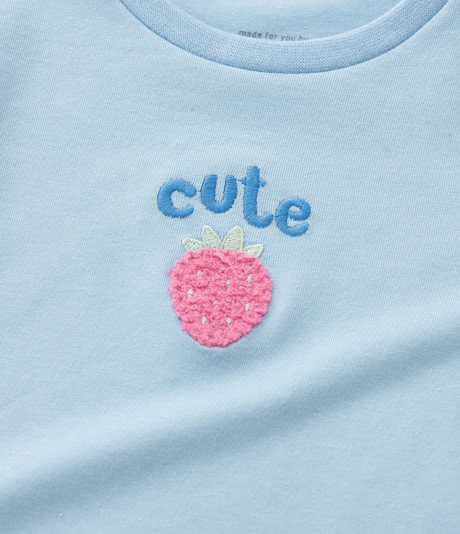 Pijama Infantil com Bordado de Moranguinho - Tam 2 a 4 Anos Azul 10