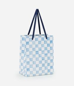 Embalagem de Presente Pequena com Estampa Xadrez