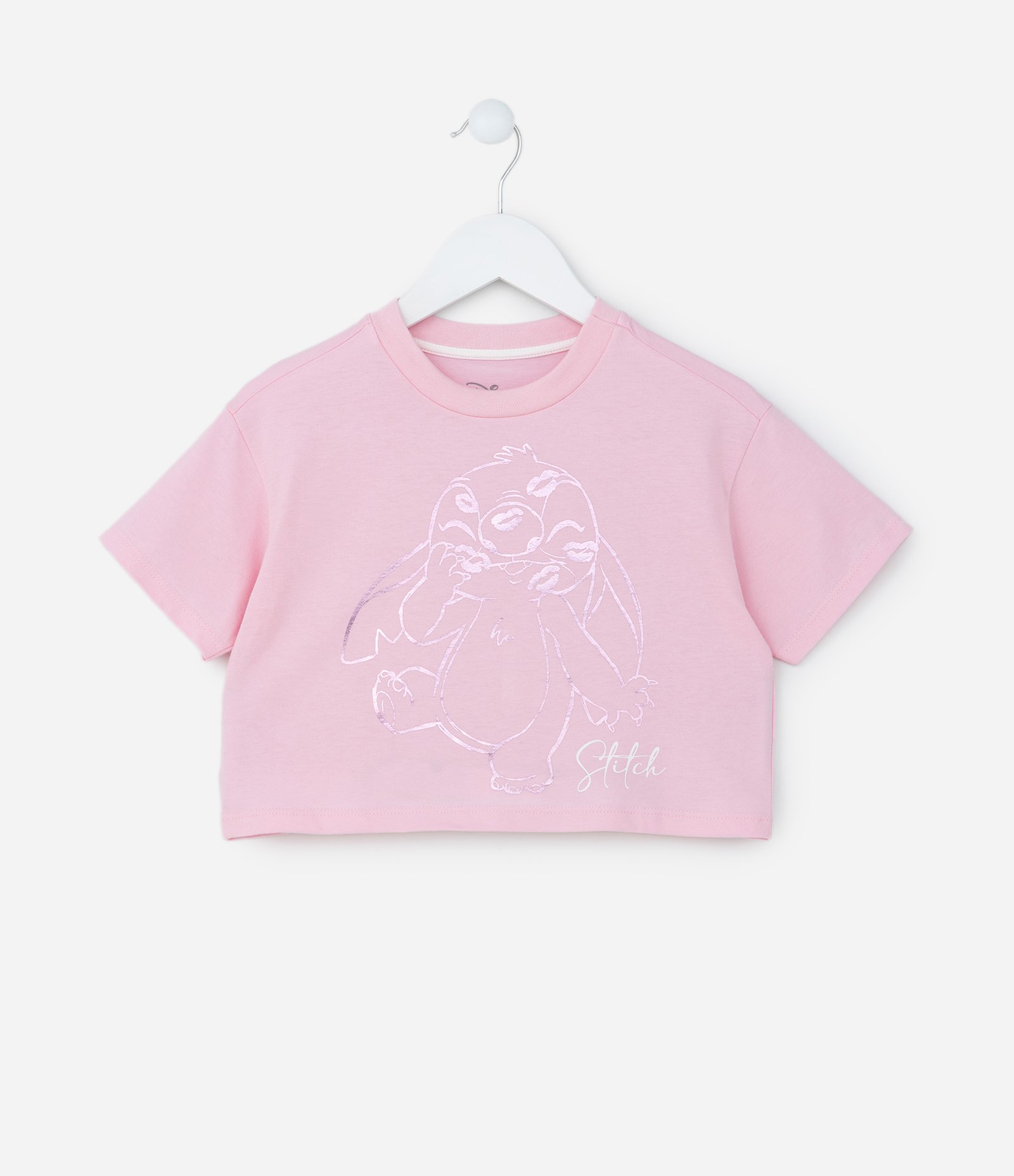 Pijama Infantil com Estampa do Stitch em Foil - Tam 5 a 14 Anos Rosa 2