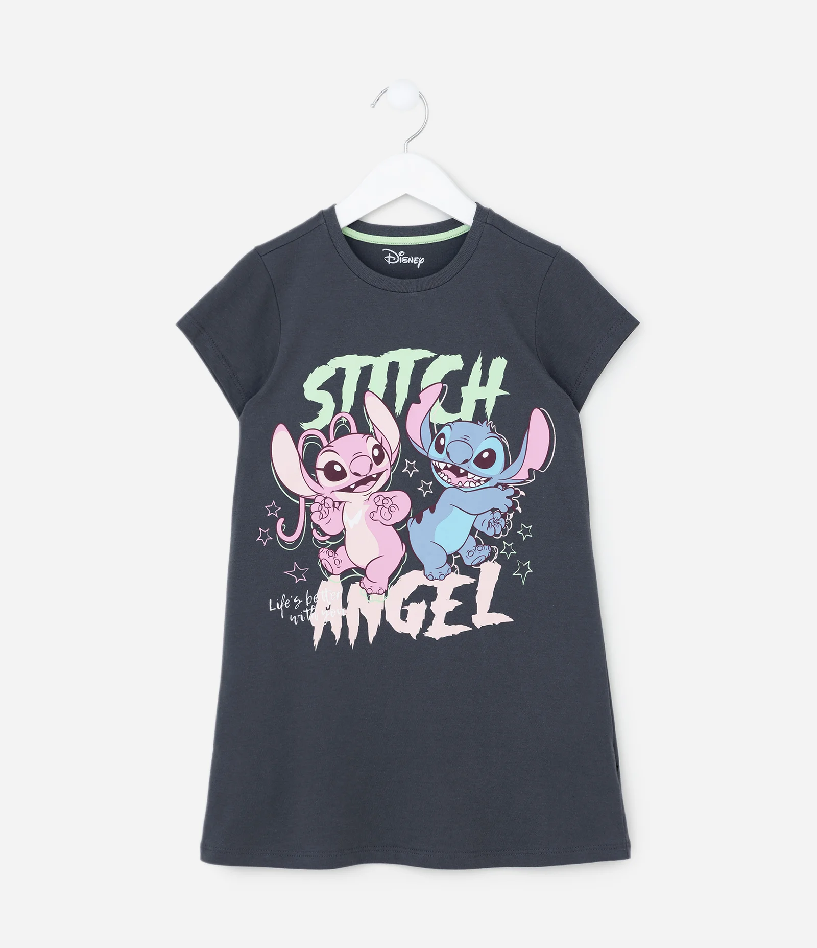 Camisola Infantil com Estampa do Stitch e Angel - Tam 5 a 14 Anos Cinza 1