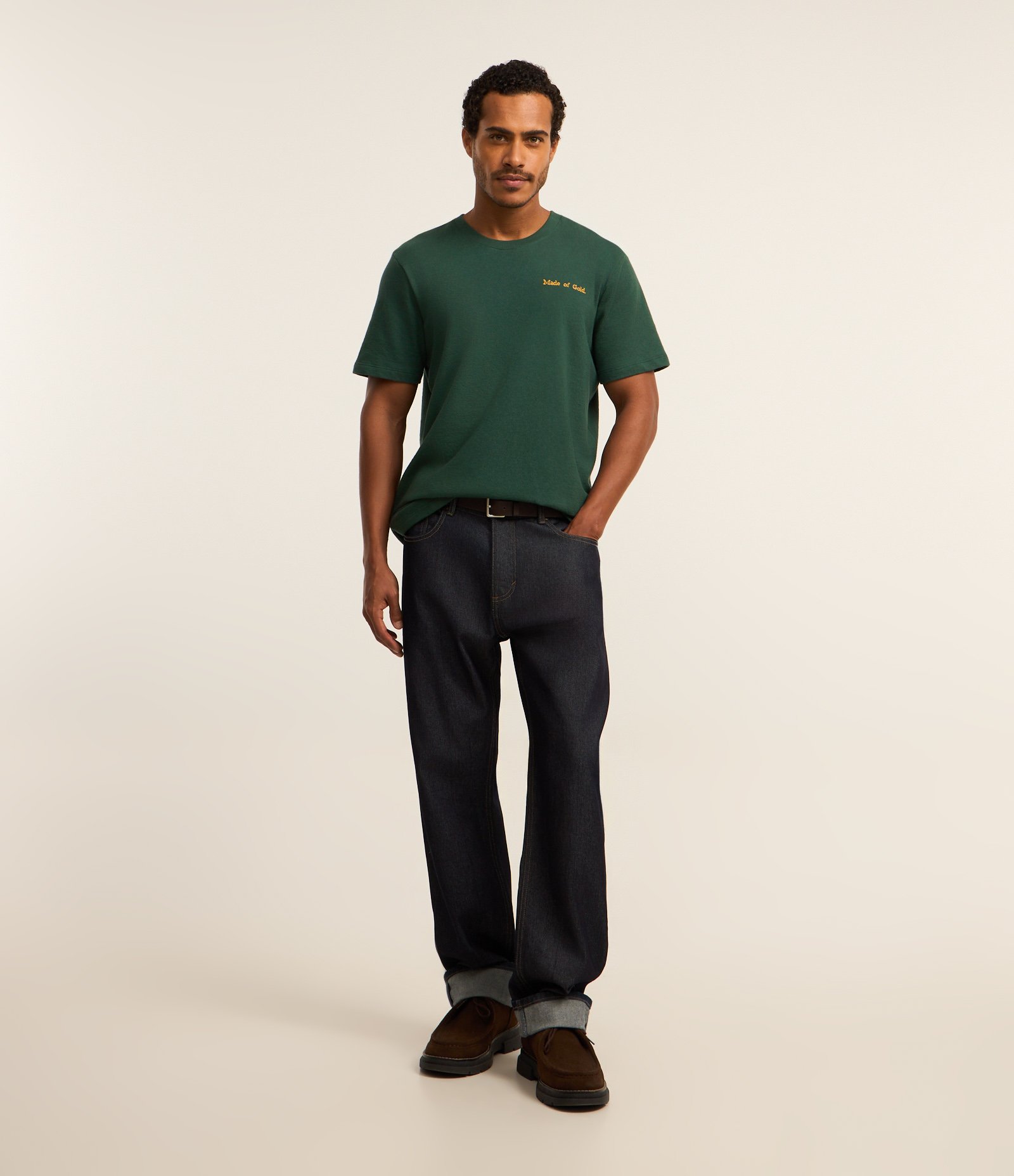 Camiseta em Algodão com Estampa Frente e Costas Paisley Verde 2