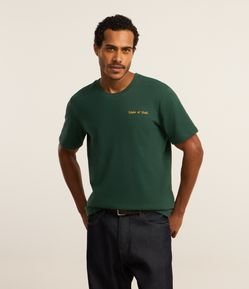 Camiseta em Algodão com Estampa Frente e Costas Paisley