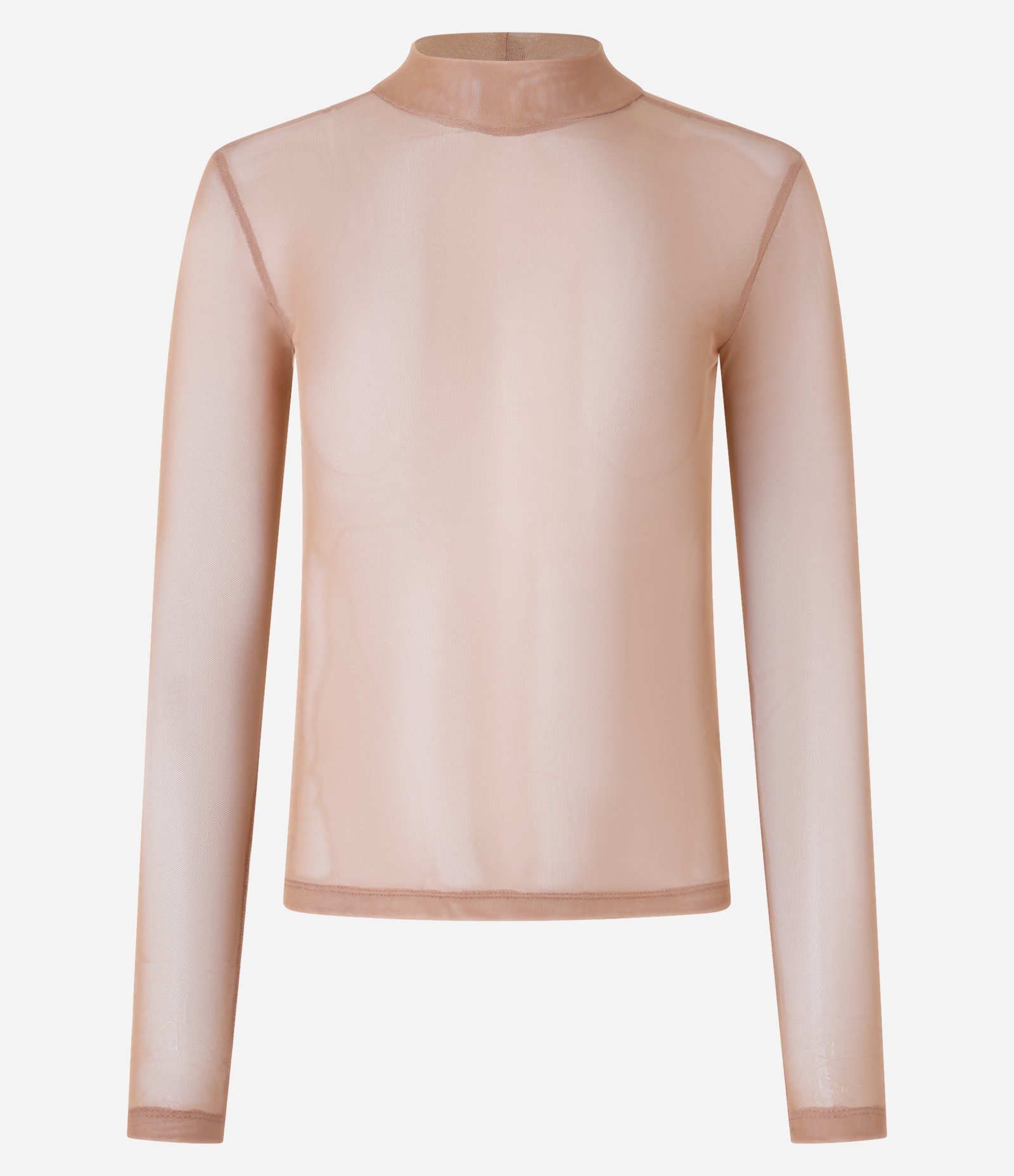 Blusa em Tule Segunda Pele com Transparência Marrom 5