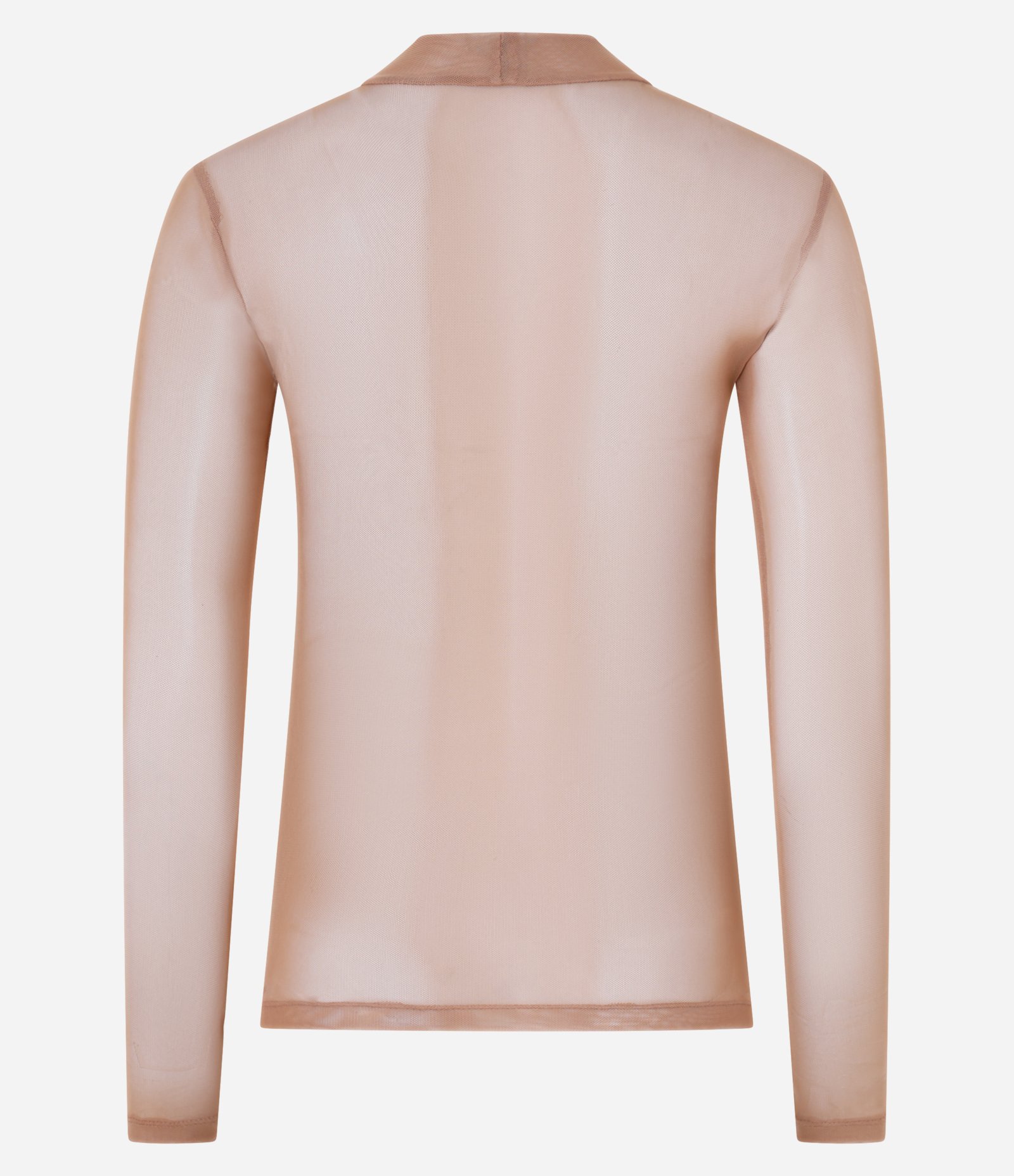 Blusa em Tule Segunda Pele com Transparência Marrom 7