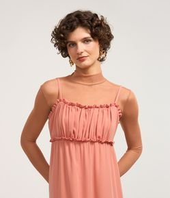 Blusa em Tule Segunda Pele com Transparência