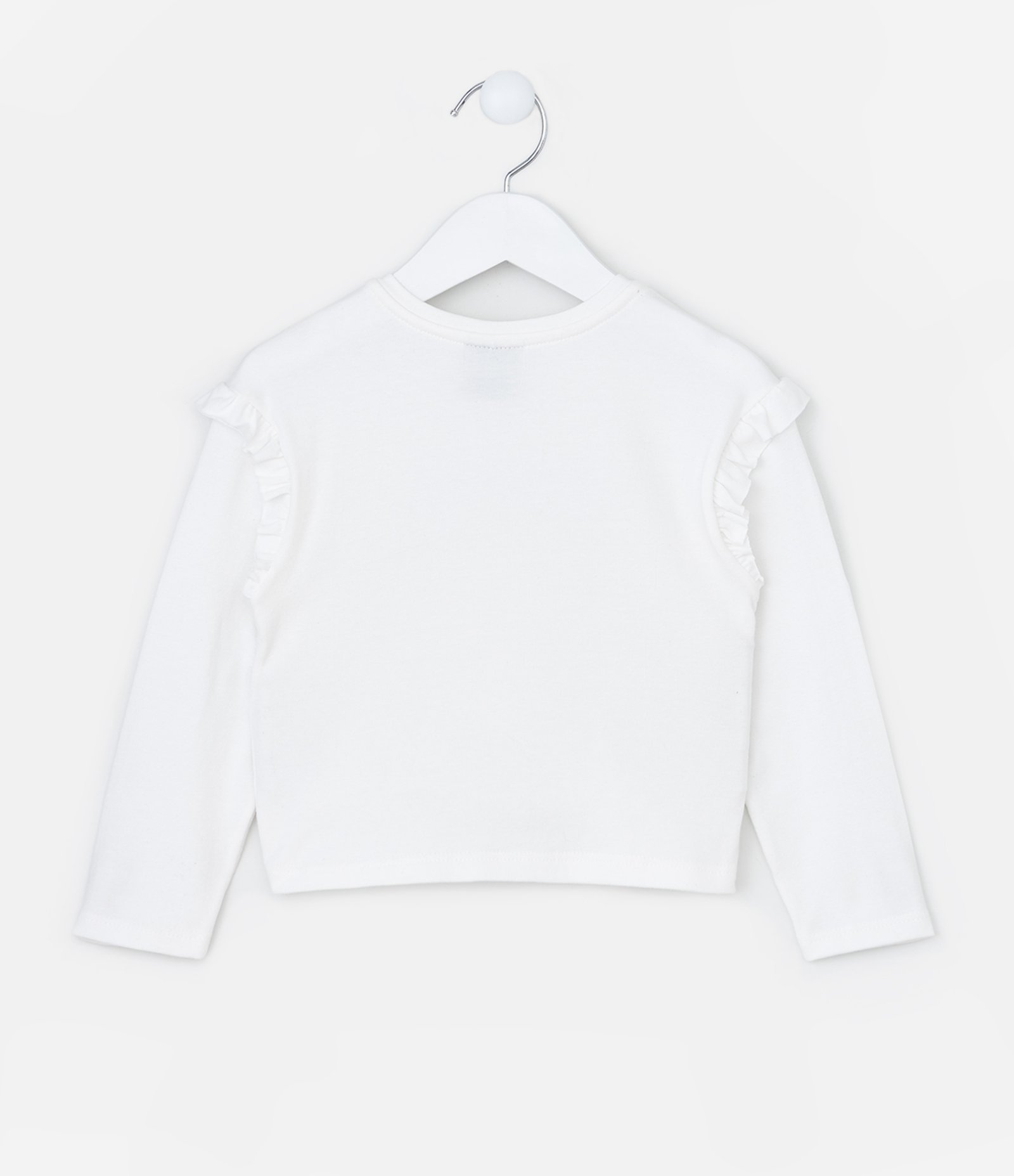 Camiseta Infantil com Babados e Estampa Bluey - Tam  1 a 6 Anos Branco 2