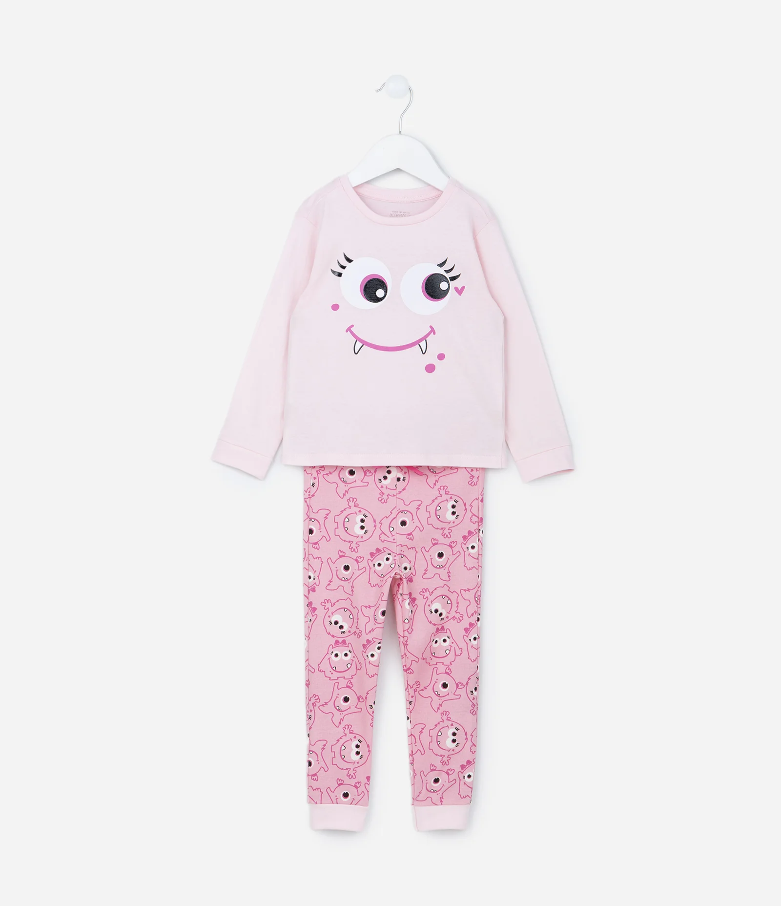 Pijama Infantil com Estampa Carinha de Mostra - Tam  2 a 6 Anos Rosa 1