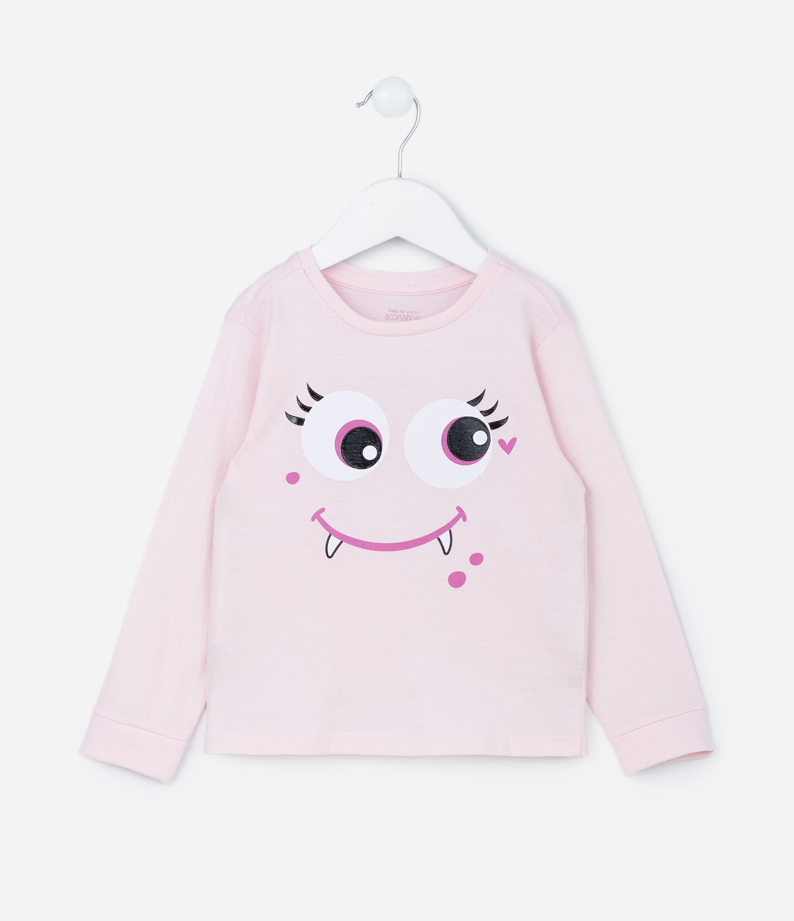 Pijama Infantil com Estampa Carinha de Mostra - Tam  2 a 6 Anos Rosa 2