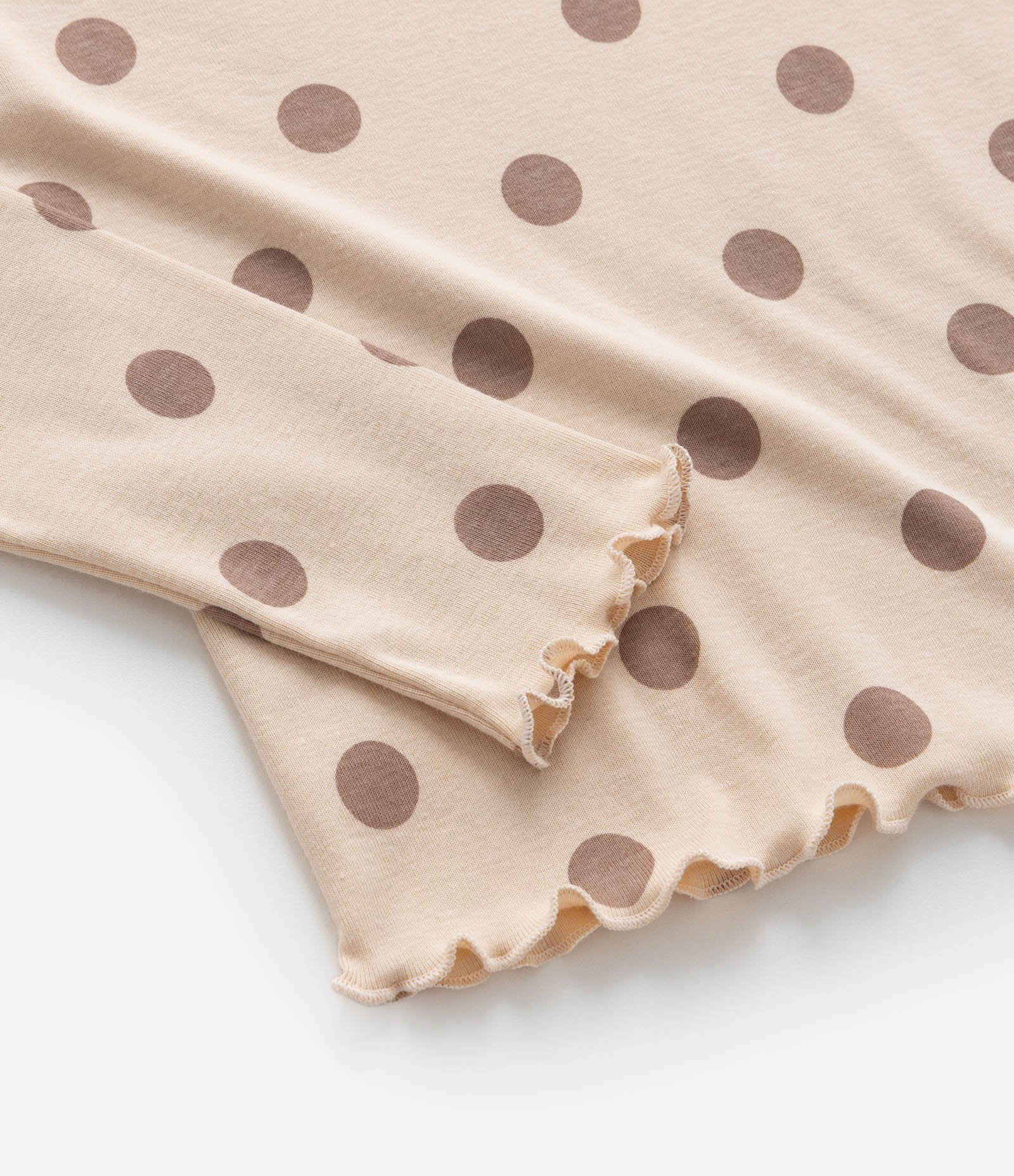 Pijama Infantil com Scrunchie e Estampa Poá - Tam 2 a 14 Anos Bege 9