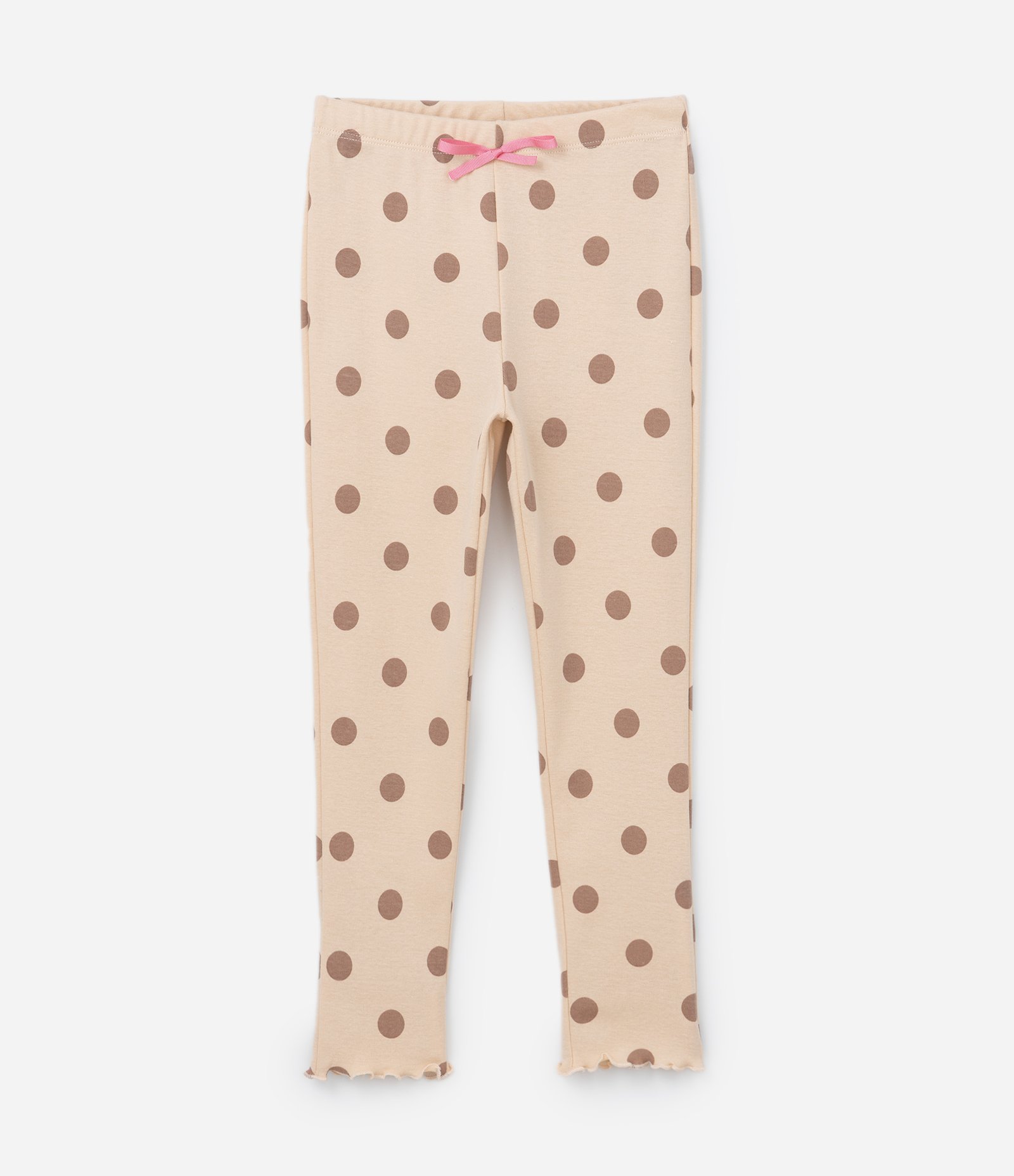 Pijama Infantil com Scrunchie e Estampa Poá - Tam 2 a 14 Anos Bege 5