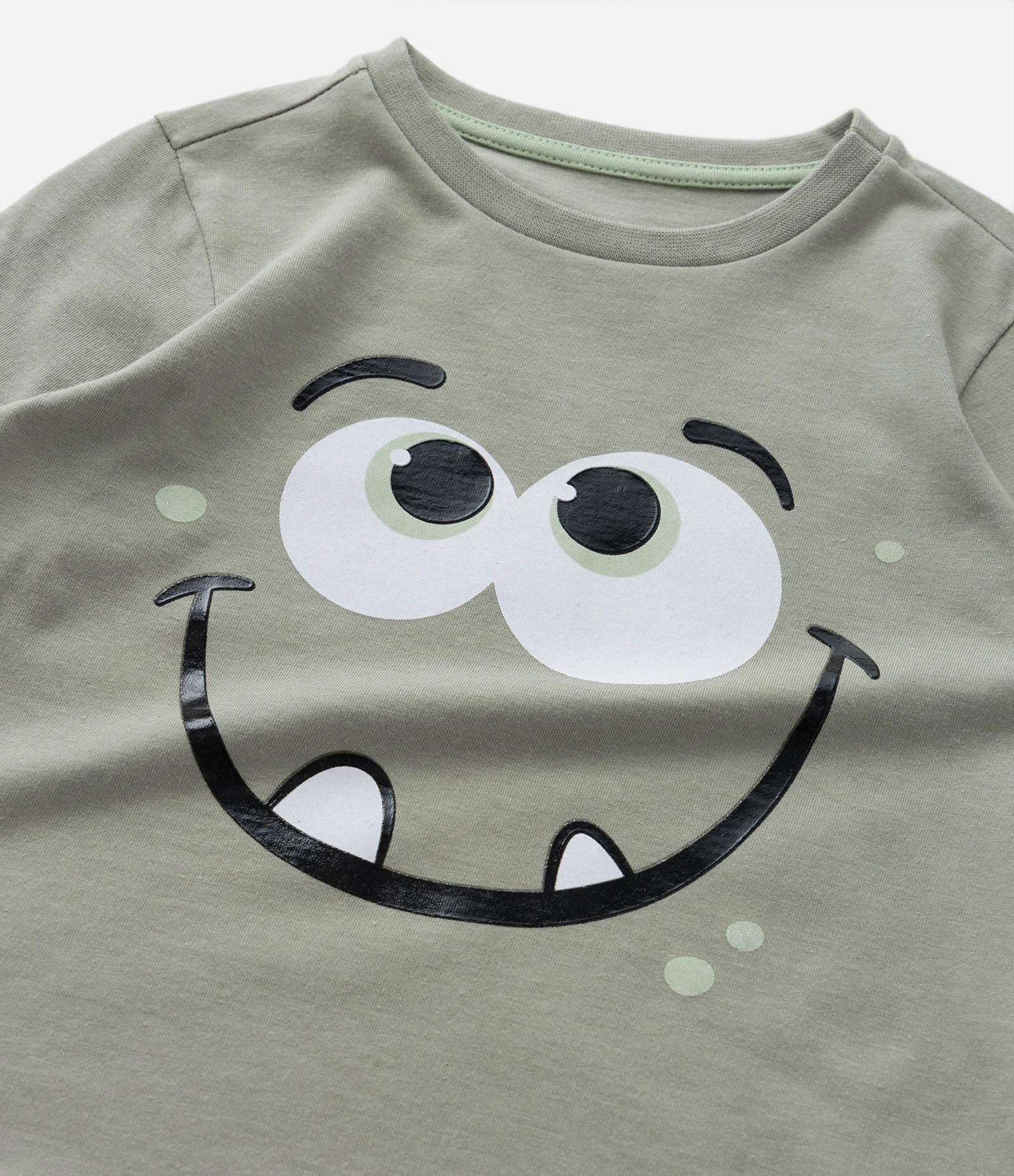 Pijama Longo Infantil Estampado de Monstrinho - Tam 1 a 6 anos Verde 11