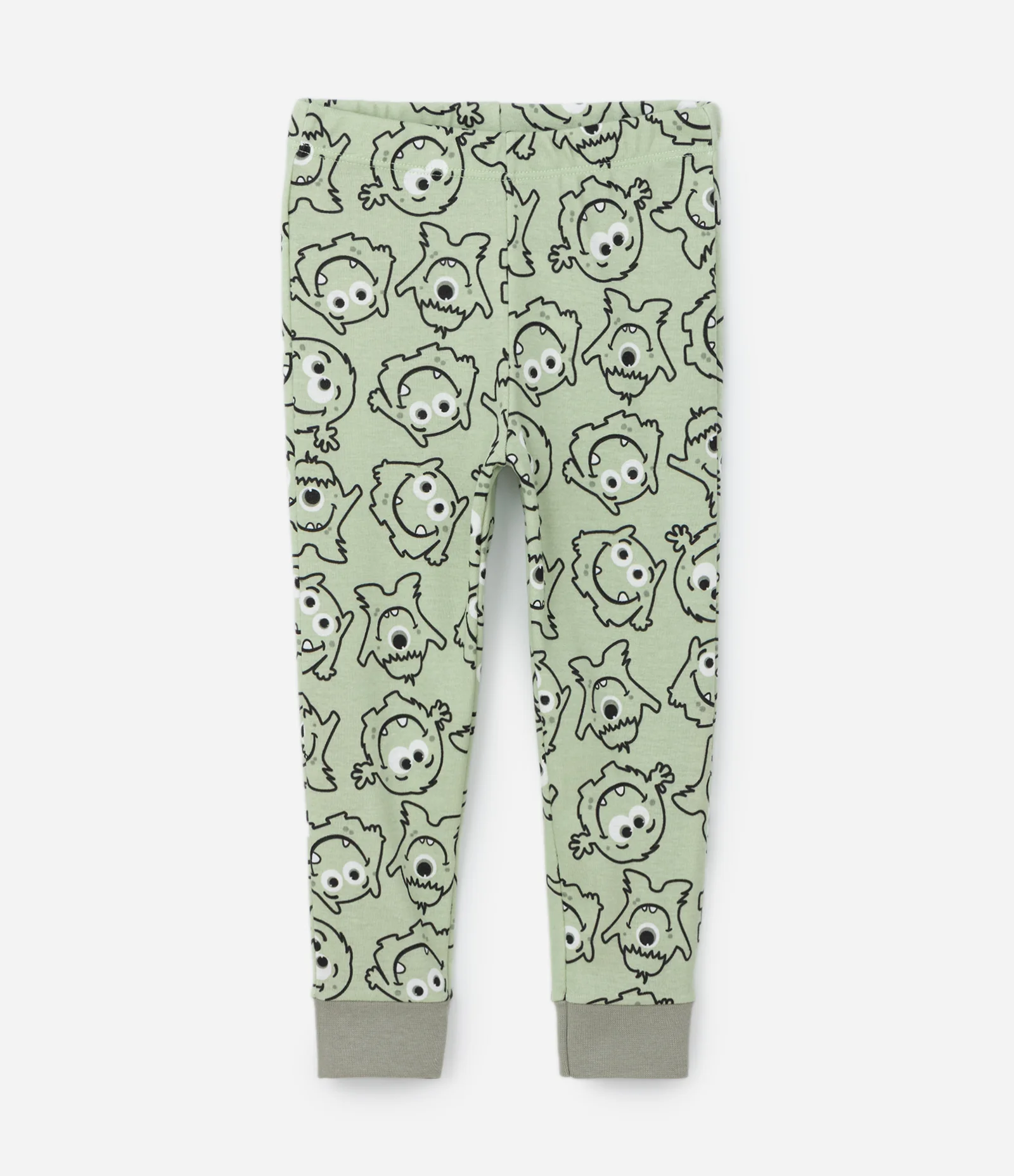 Pijama Longo Infantil Estampado de Monstrinho - Tam 1 a 6 anos Verde 5