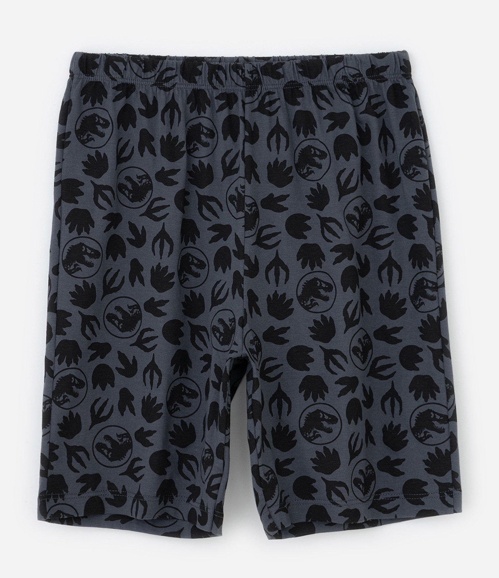 Pijama Infantil com Estampa Jurassic World - Tam 6 a 14 Anos Bege/Cinza 5