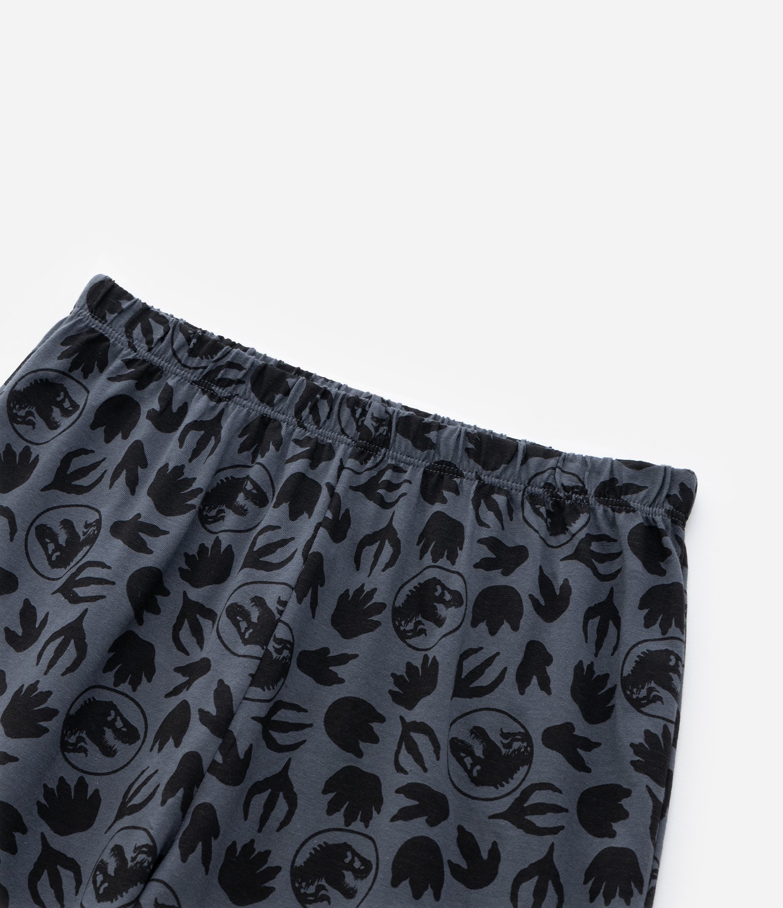 Pijama Infantil com Estampa Jurassic World - Tam 6 a 14 Anos Bege/Cinza 7