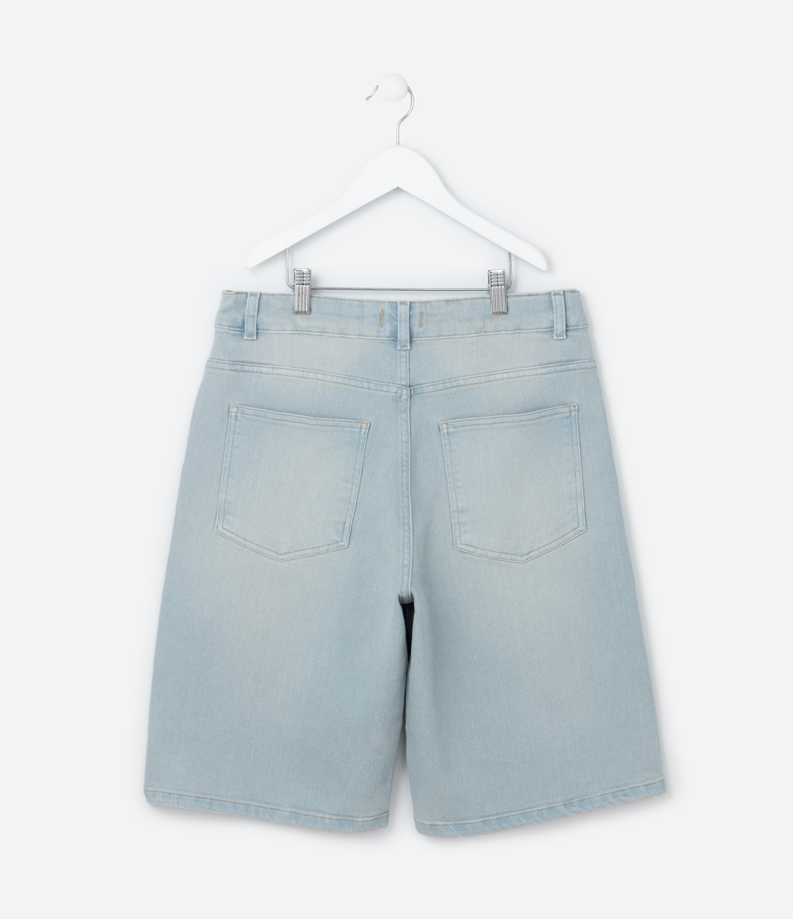 Bermuda Baggy Infantil em Jeans Dirty - Tam 5 a 14 anos Azul Claro 2