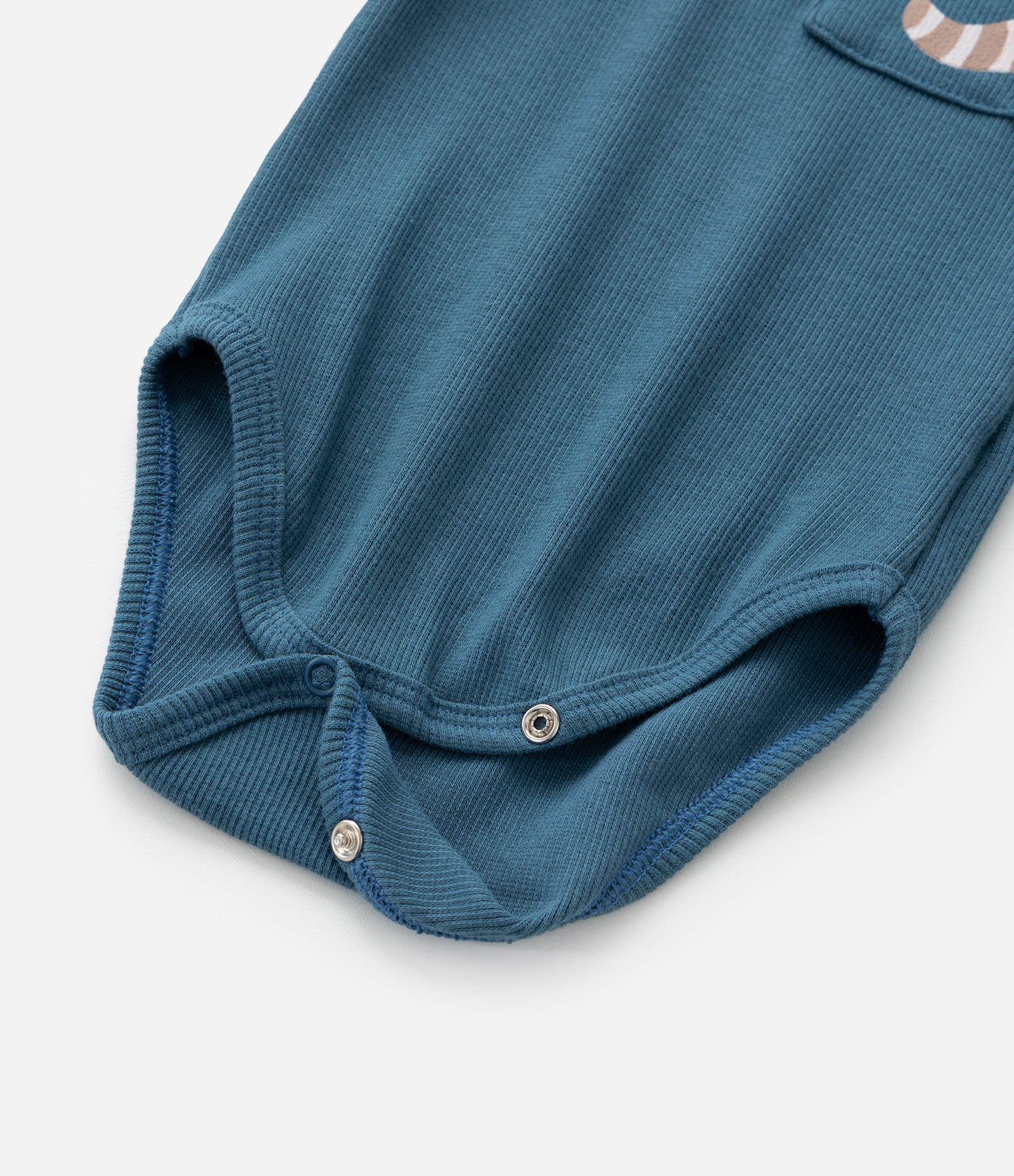 Body Infantil em Ribana com Bolsinho Estampado - Tam 0 a 18 meses Azul 5