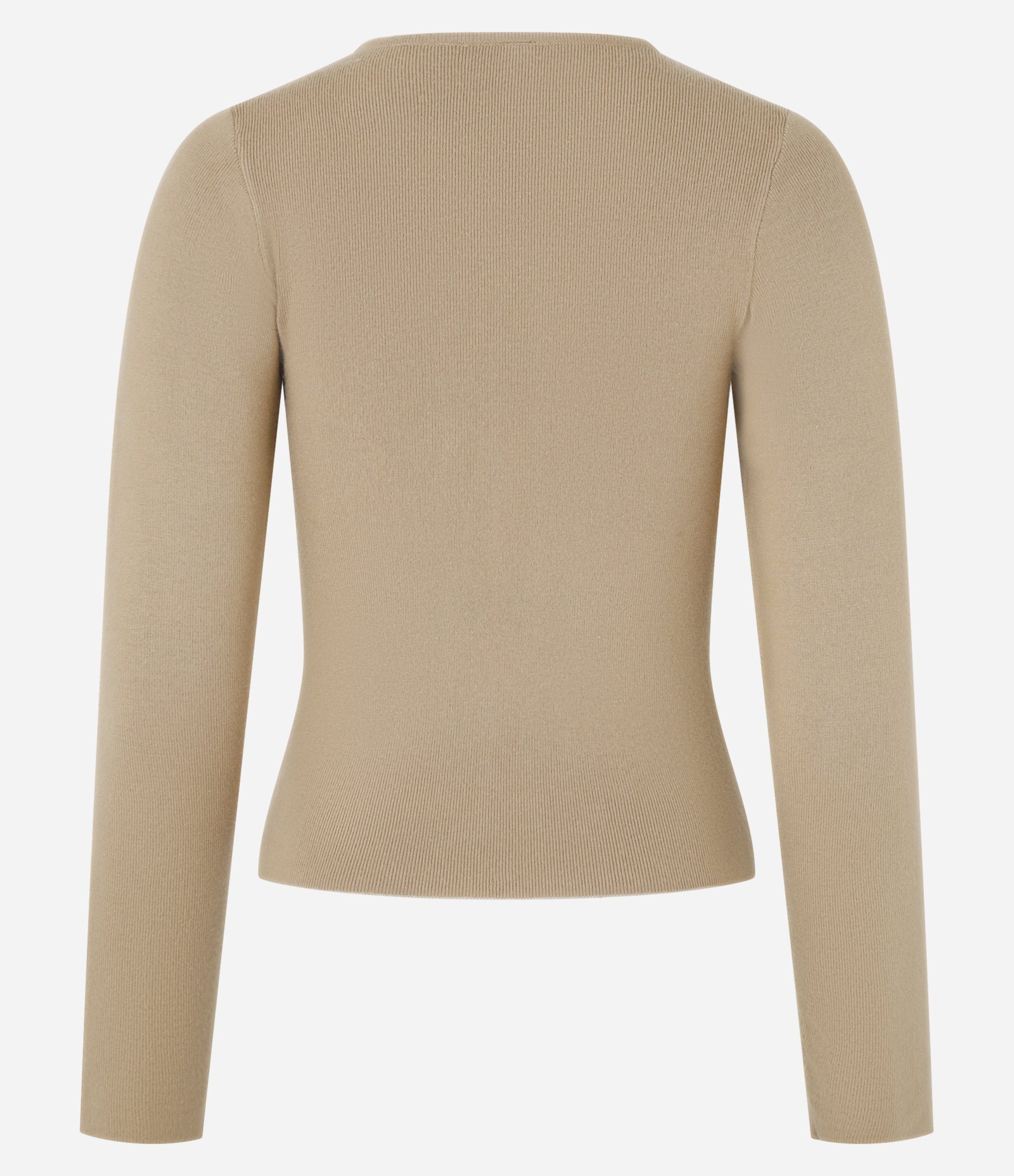 Blusa em Tricô com Manga Longa Bege 6