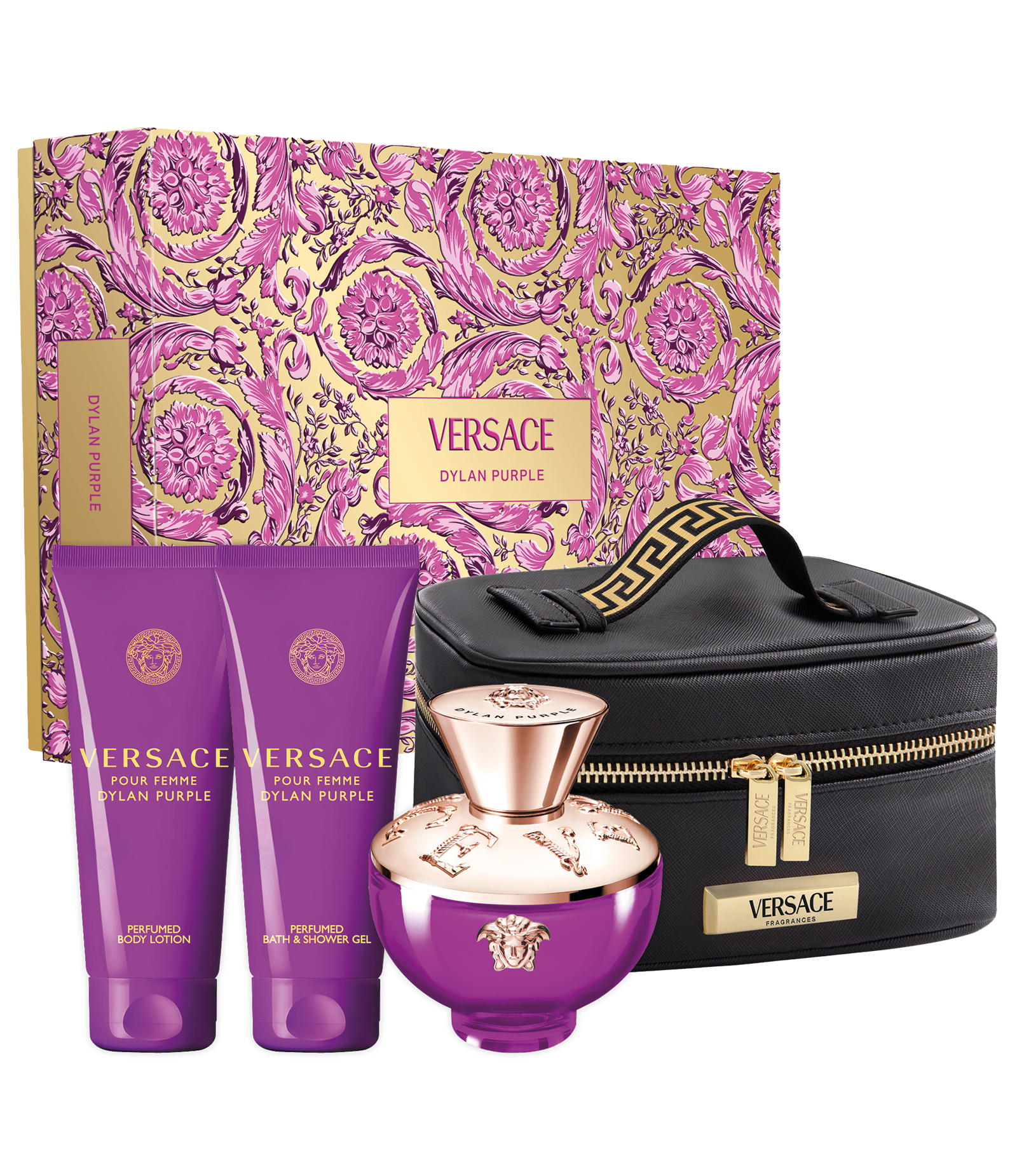 Coffret Perfume Dylan Purple Eau de Parfum 100ml + Gel de Banho 100ml + Loção Corporal 100ml + Nécessaire KIT 1