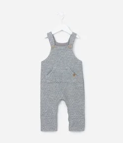 Jardineira Infantil com Textura Matelassê - Tam 0 a 18 meses