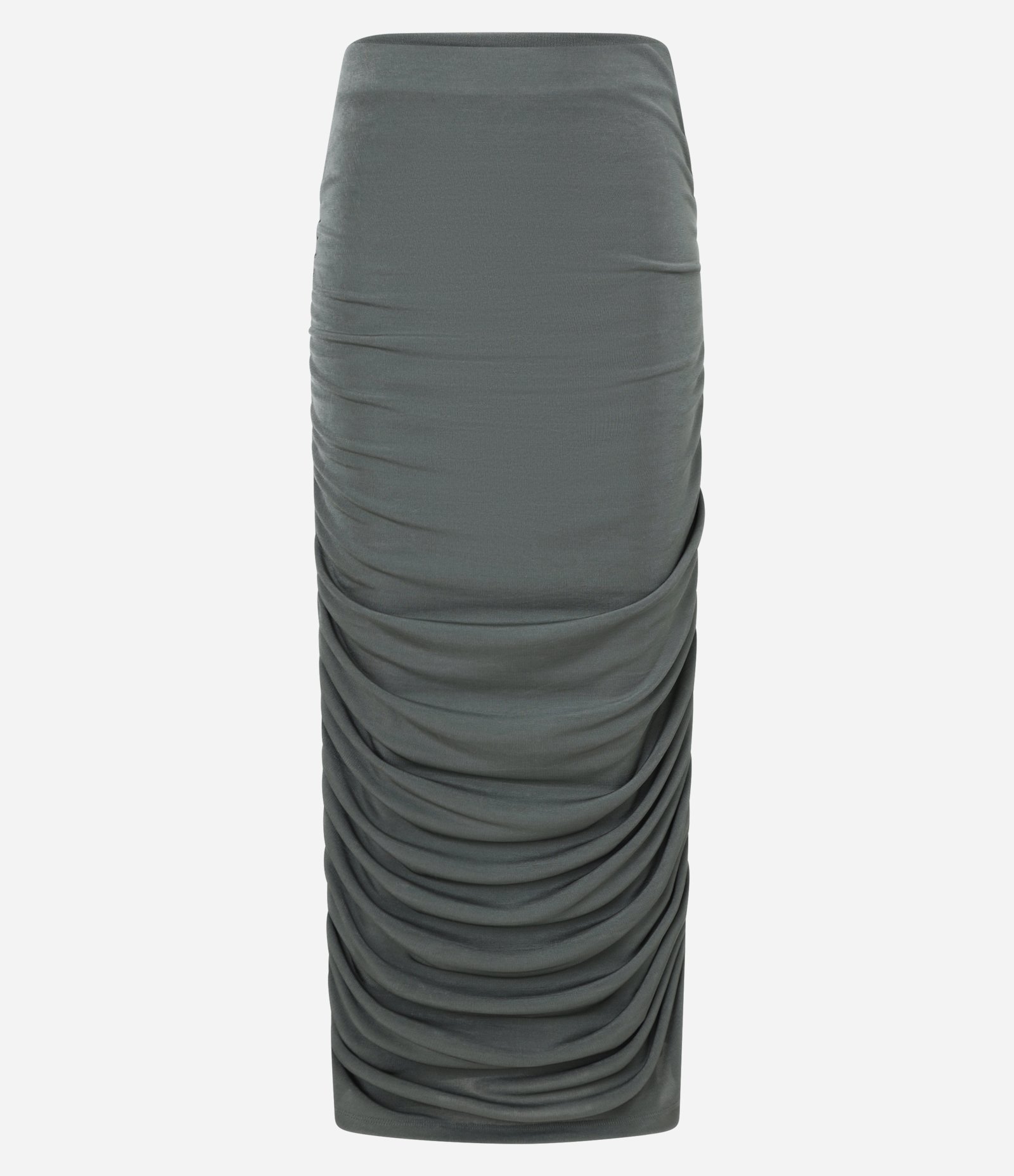 Saia New Midi Franzida em Ribana Verde Acinzentado 5
