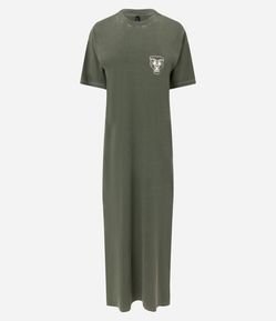 Vestido T-Shirt New Midi com Estampa Frente e Costas de Tigre