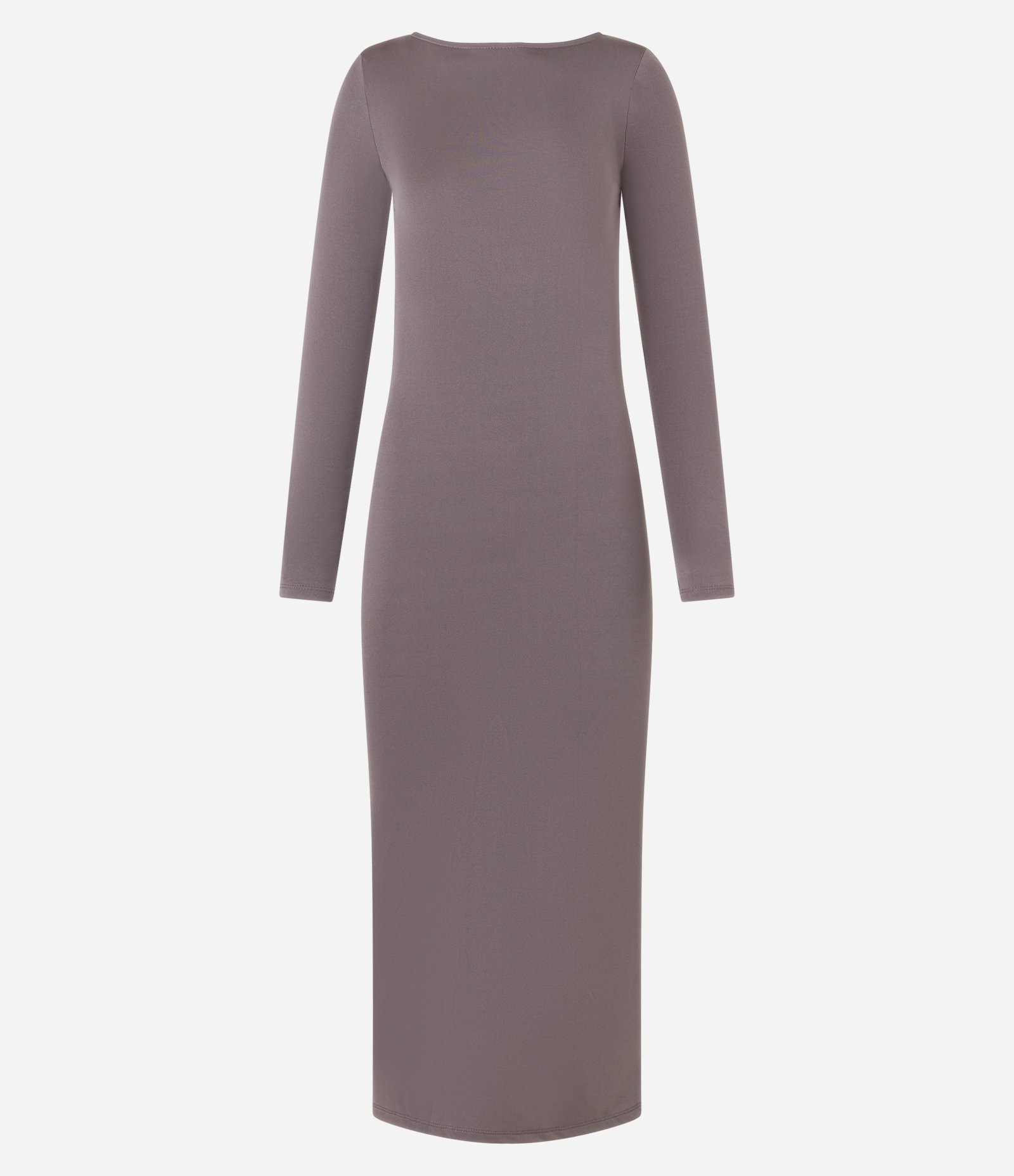 Vestido New Midi com Decote nas Costas e Fenda Cinza 6