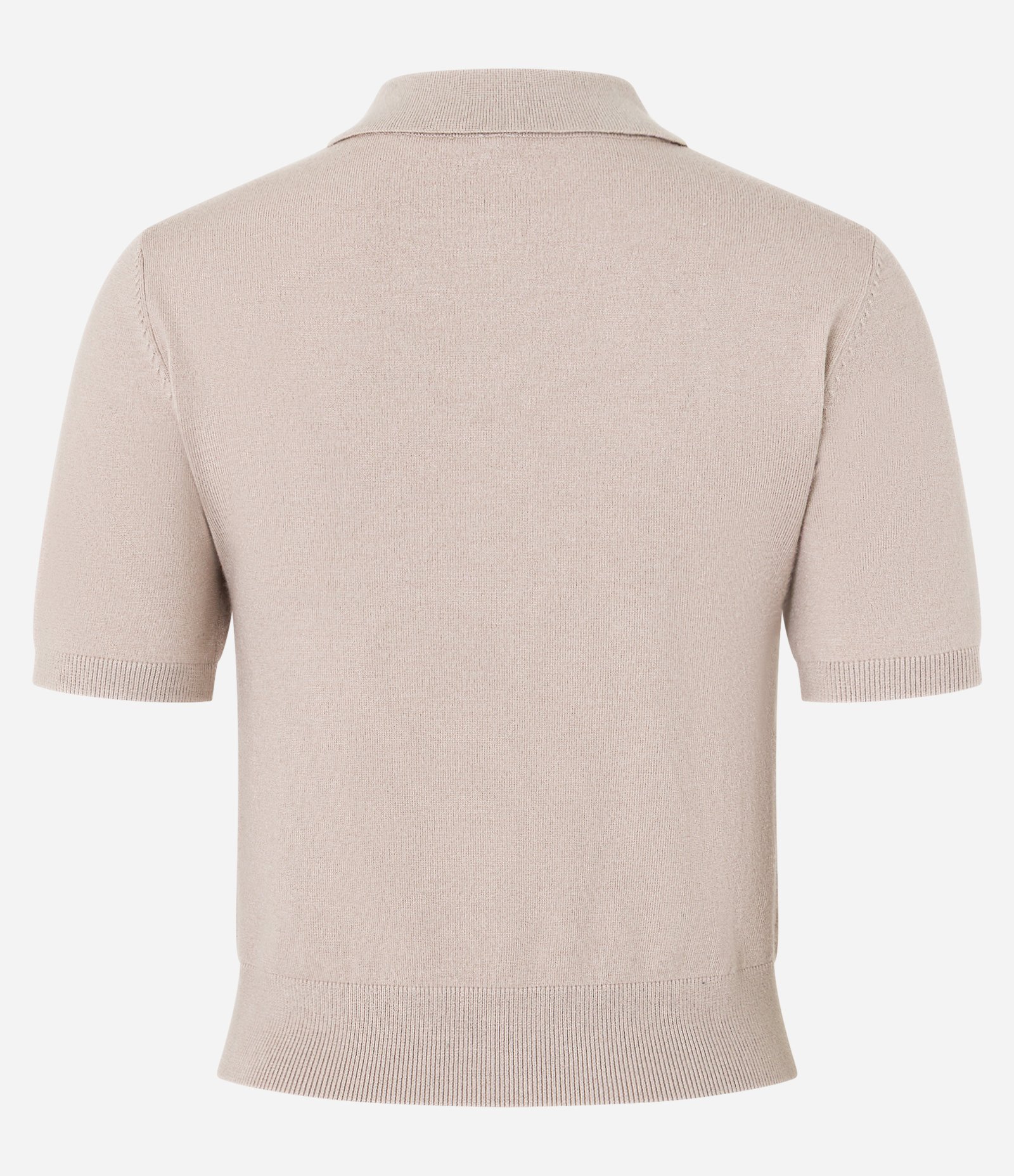 Blusa em Jacquard com Gola Polo e Estampa Geométrica Bege 7