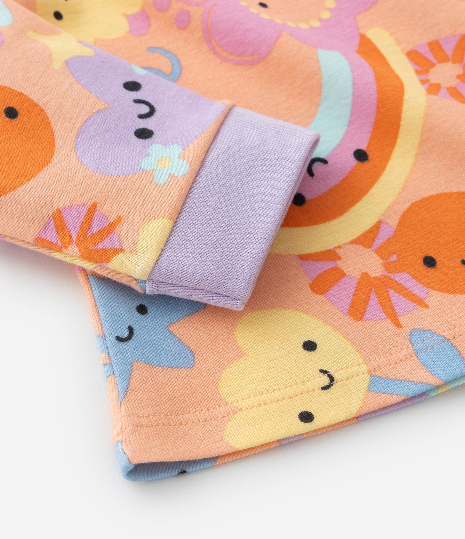 Pijama Infantil com Estampa Arco Íris e Flores - Tam 1 a 4 Anos Laranja 8