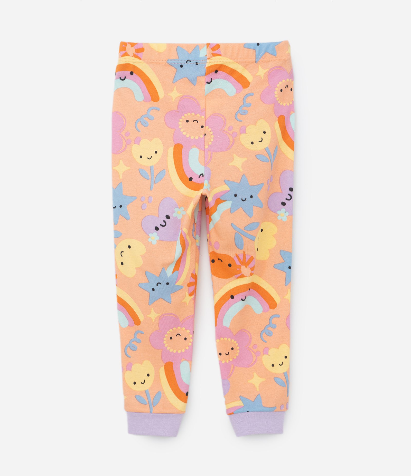 Pijama Infantil com Estampa Arco Íris e Flores - Tam 1 a 4 Anos Laranja 6