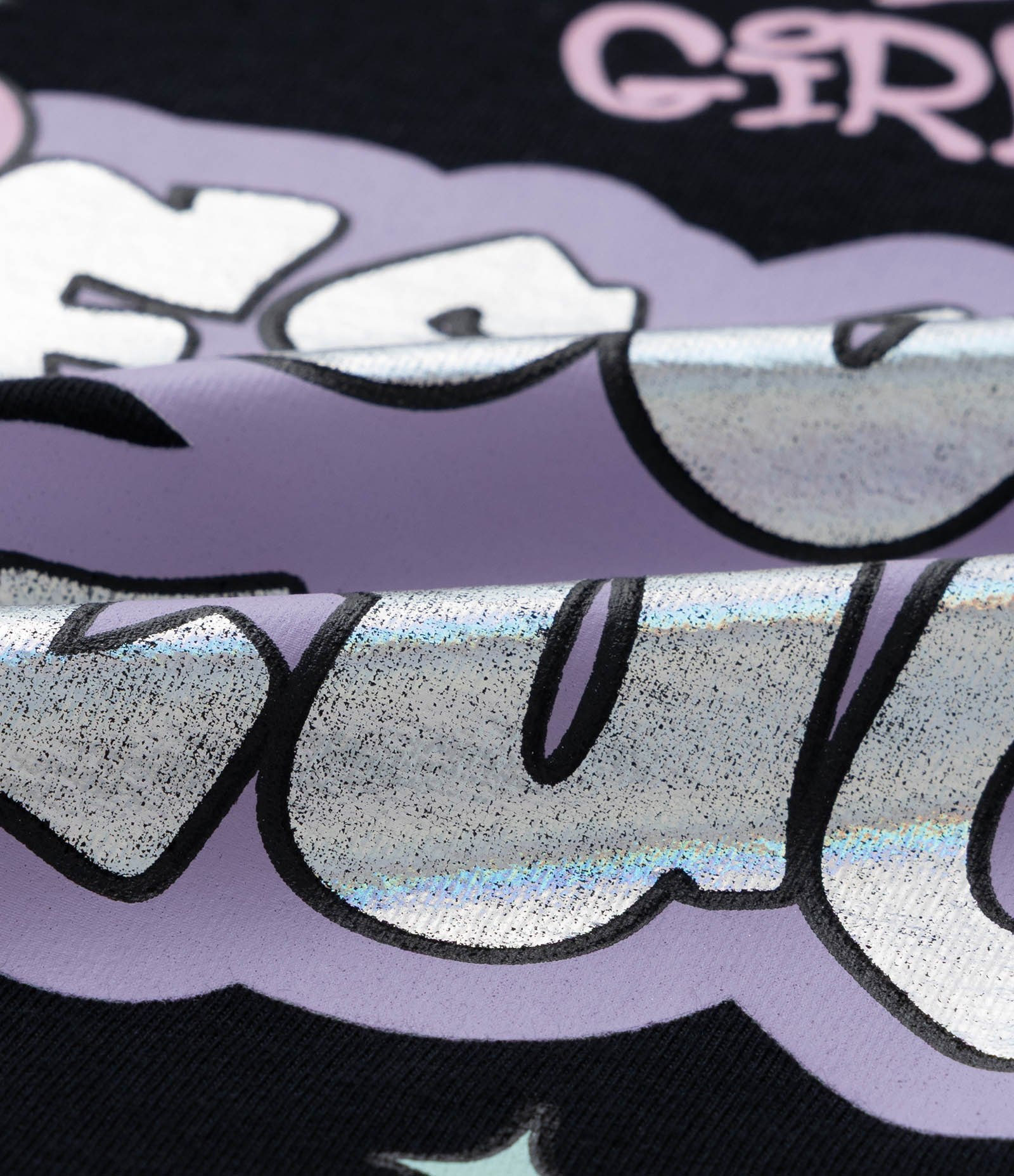Camisola Infantil com Lettering Feeling Lucky - Tam 5 a 14 Anos Preto 3