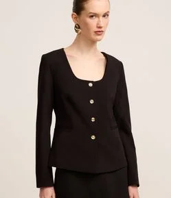 Blazer em Alfaiataria e Abotoamento Frontal