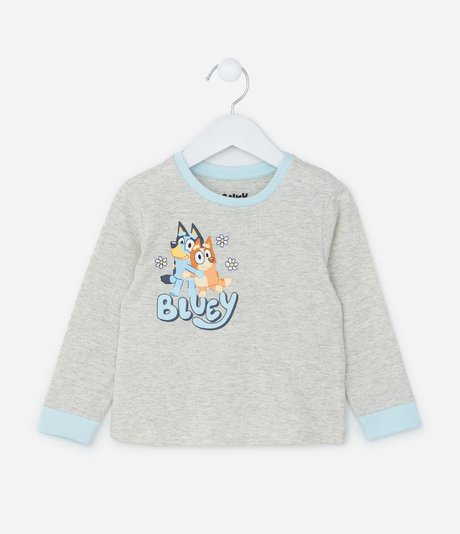 Pijama Infantil Longo em Algodão Estampa Bluey - Tam 2 a 6 anos Cinza/Azul 2